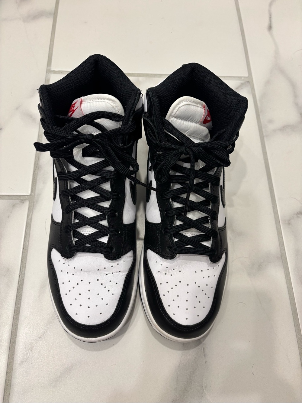Nike Women's Black and White High-Top Sneakers